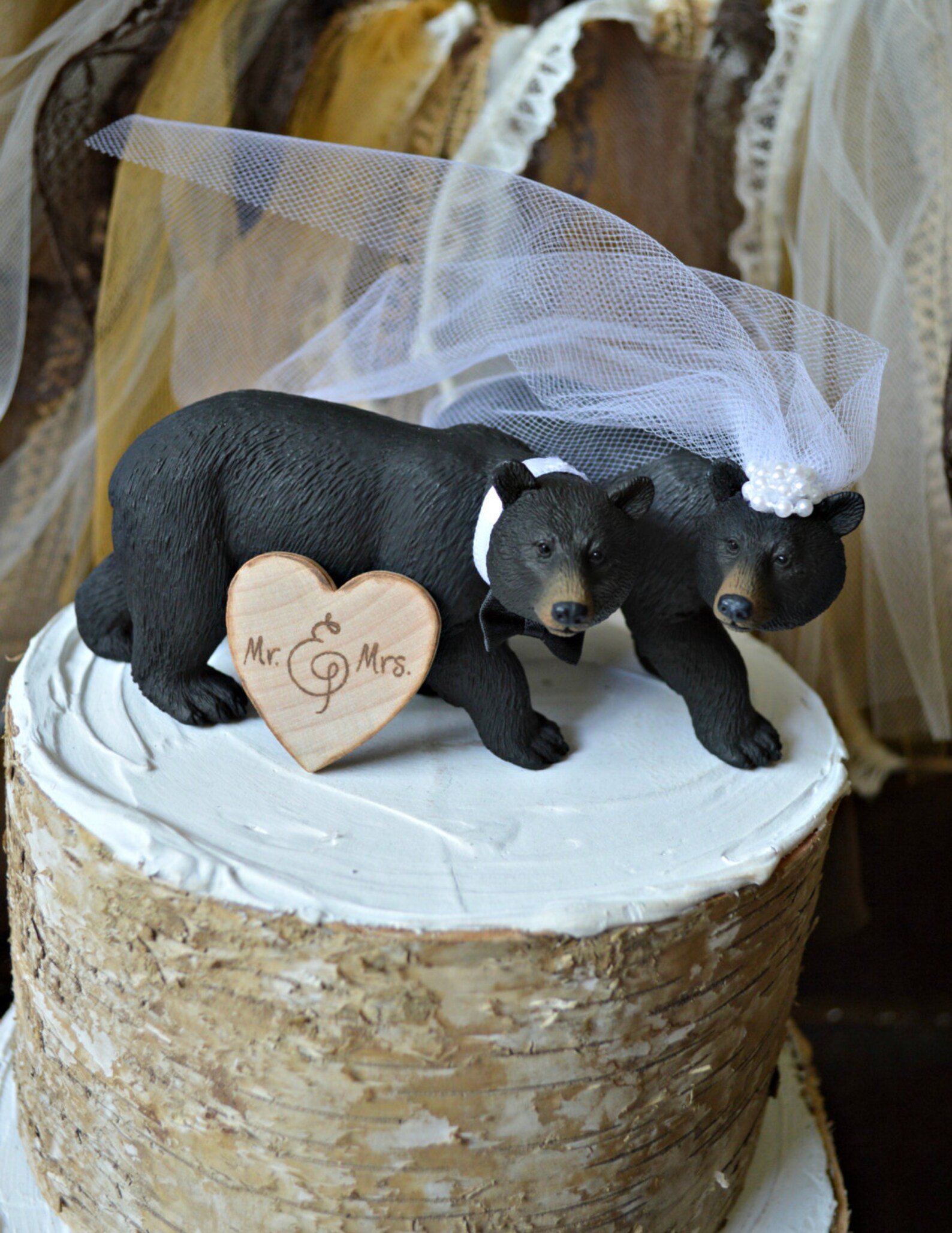 Black Bear Wedding Cake TopperBear Cake TopperHunting