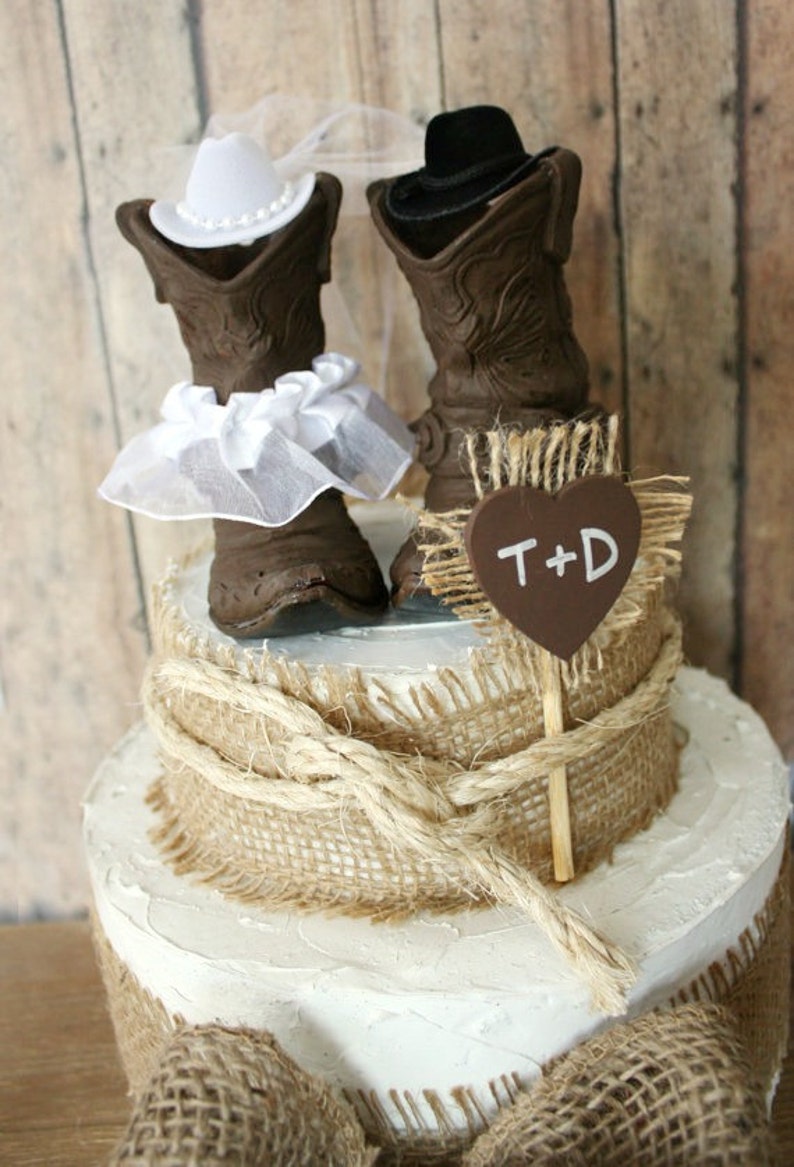 Cowboy Boots Wedding Cake TopperWestern Themed Wedding Etsy