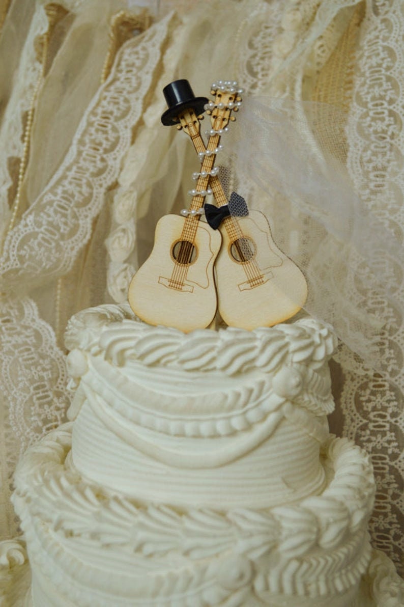 Guitar wedding cake topper-musician-wedding cake topper Guitar wedding cake topper-musician-wedding cake topper