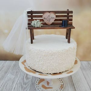 Country Bench Wedding Cake Topper Bride and Groom Park Bench Unique ...
