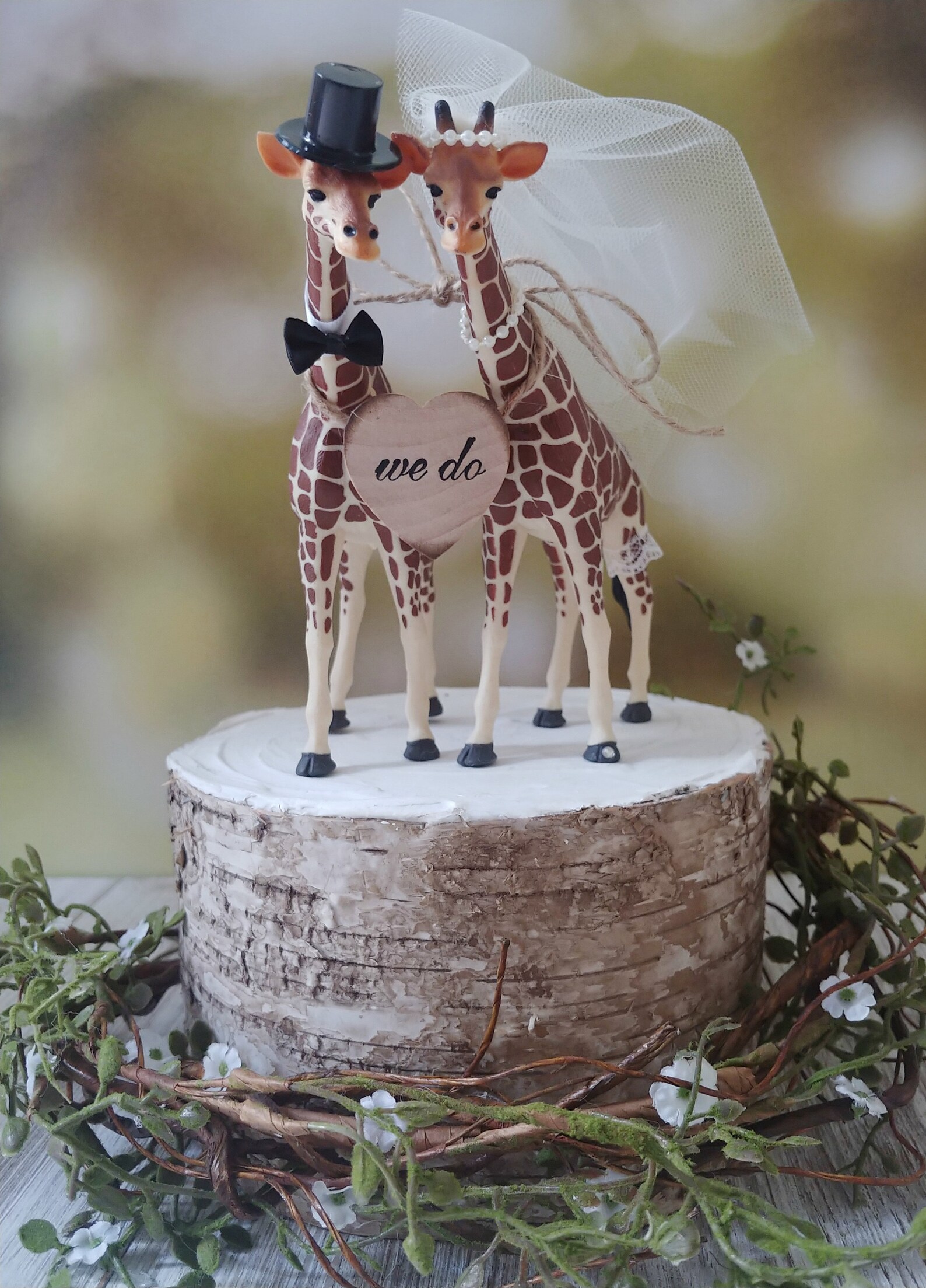 Giraffewoodlandswedding Cake Toppergiraffeweddingjust Etsy