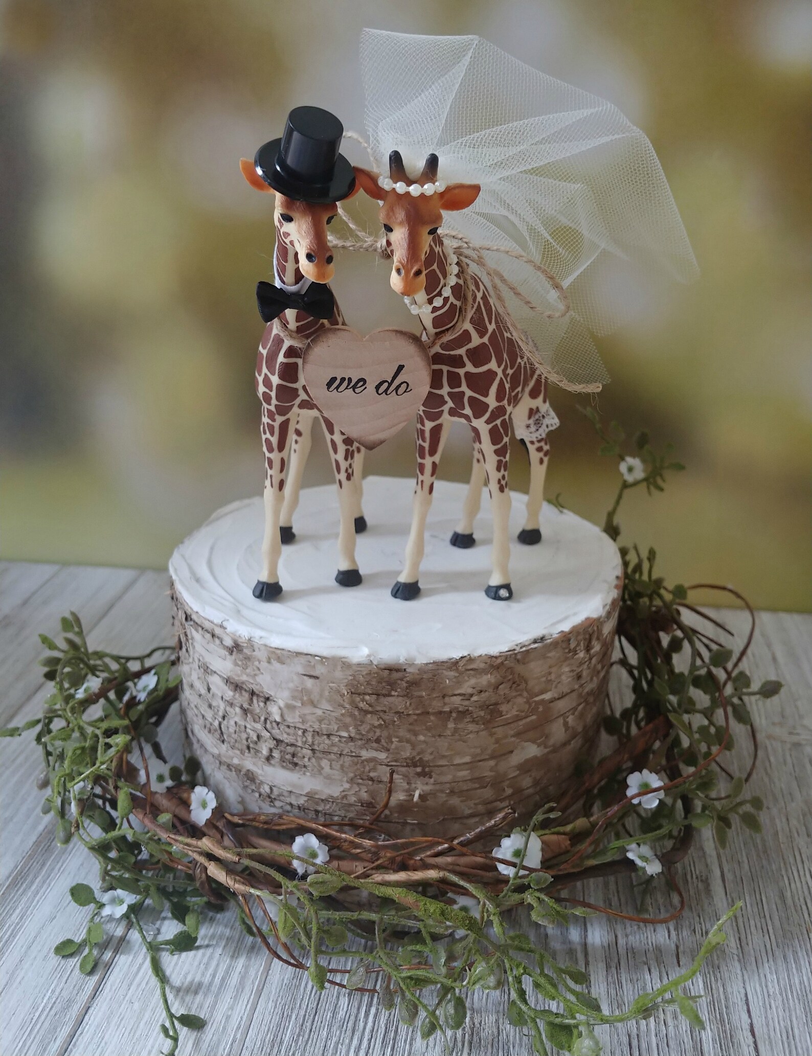 Giraffewoodlandswedding Cake Toppergiraffeweddingjust Etsy