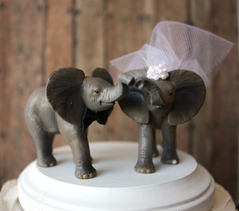Elephant wedding cake topperelephant lovercircusbride and Etsy