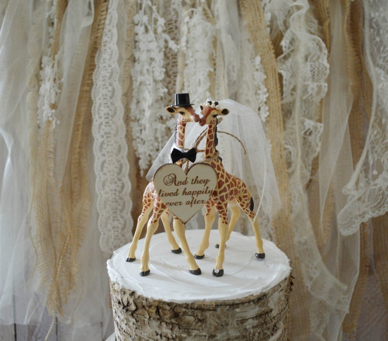 Giraffe Wedding Cake Topperanimalwedding Cake Etsy