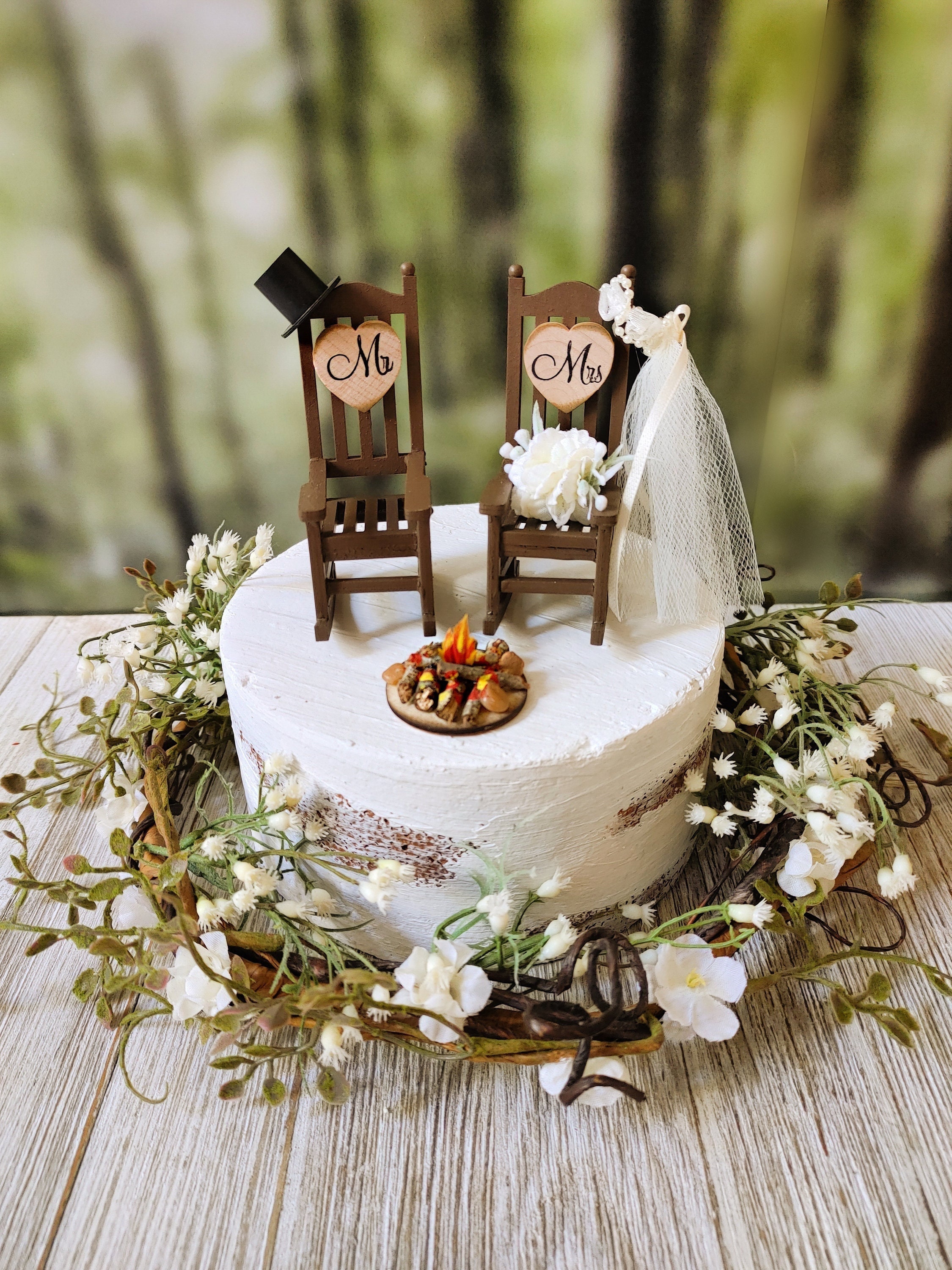 Wooden Mr Mrs Cut Out Cake Topper Weddng Cake Topper Personalsed - View #8