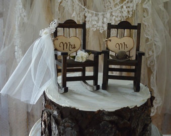 country-wedding-rocking chair-barn-rustic-cake topper-bride-groom-fall wedding-woodland-Mr-Mrs-wood-sign-country bride-ivory veil-western