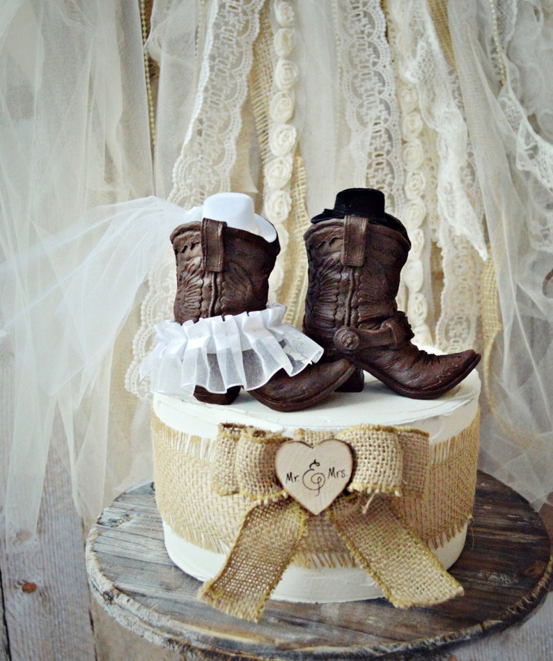 Cowboy Boots Wedding Cake TopperWestern Themed Wedding Etsy