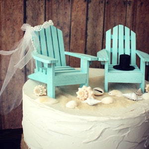 Adirondack beach wedding chairs-Adirondack chairs-wedding cake topper-beach chairs-beach wedding-destination wedding-beach-custom