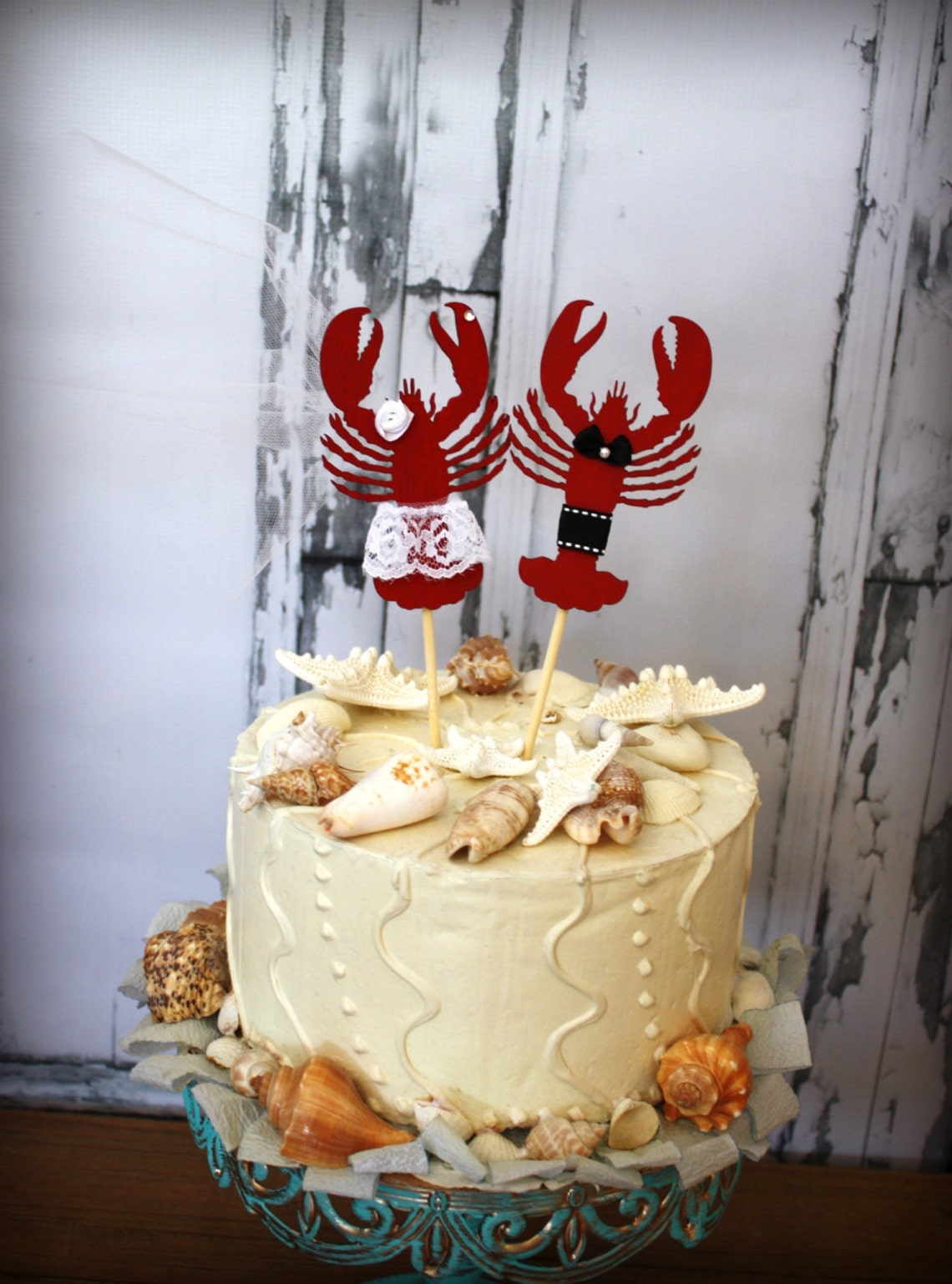 Lobster wedding cake topperlobsterwedding cake Etsy