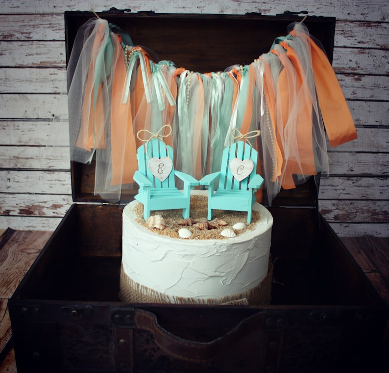 Adirondack beach wedding chairs-Adirondack chairs-wedding cake topper-beach chairs-beach wedding-destination wedding-beach-custom image 5