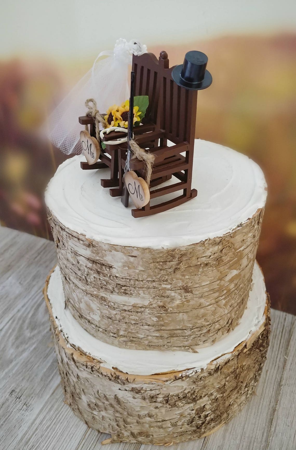 Miniature Sunflower Rocking Chair Wedding Cake Topper Shotgun - Etsy