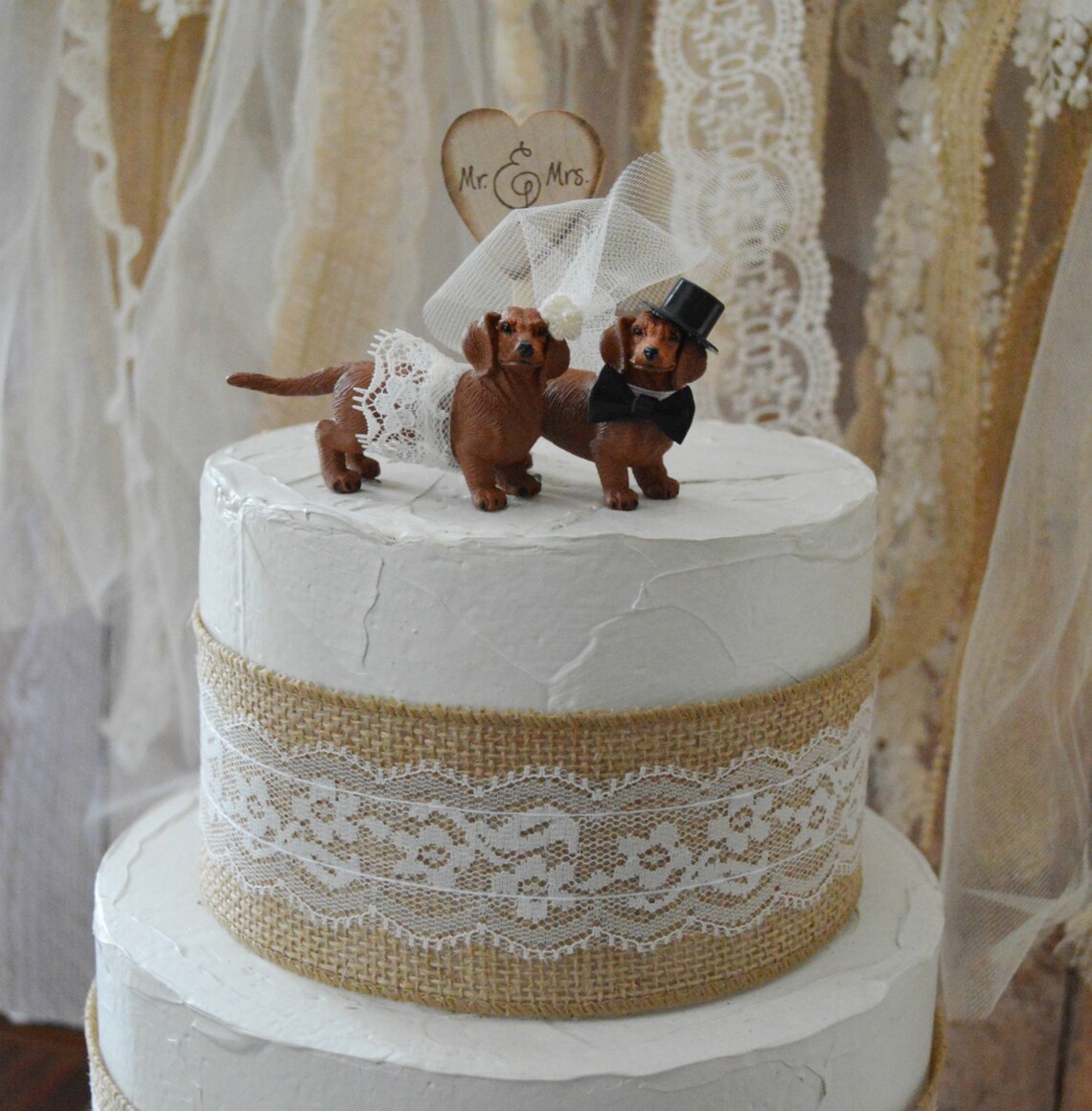 Dachshund wedding cake topper dog puppy weiner dog animal