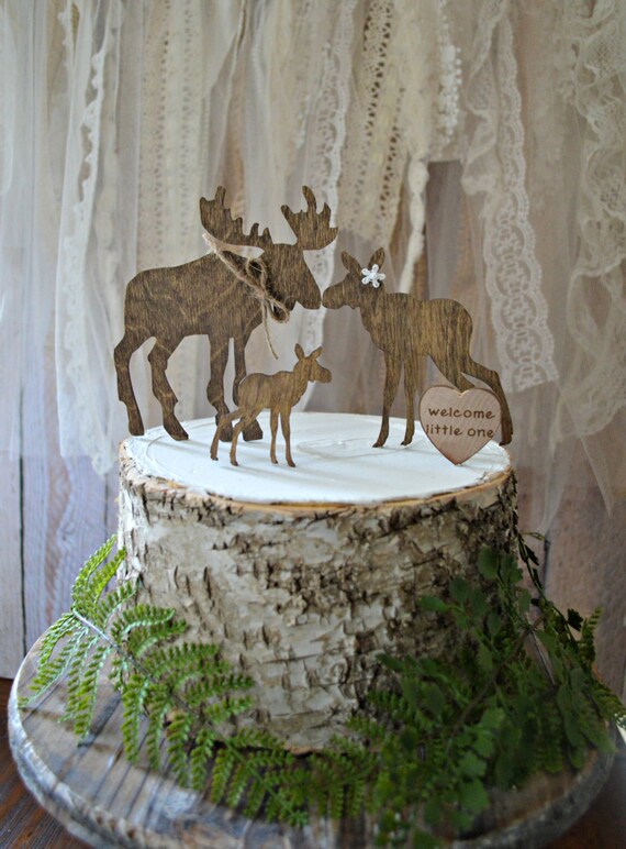Moose Baby Shower Cake Topper Wedding Moose Love Bride Groom Etsy