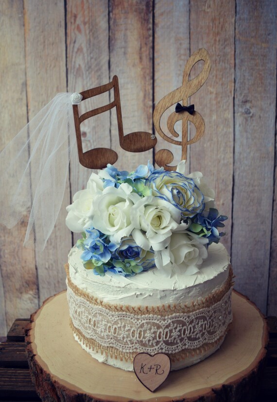 Music Lover Wedding Cake Topper Music Notes Musician Wedding Etsy