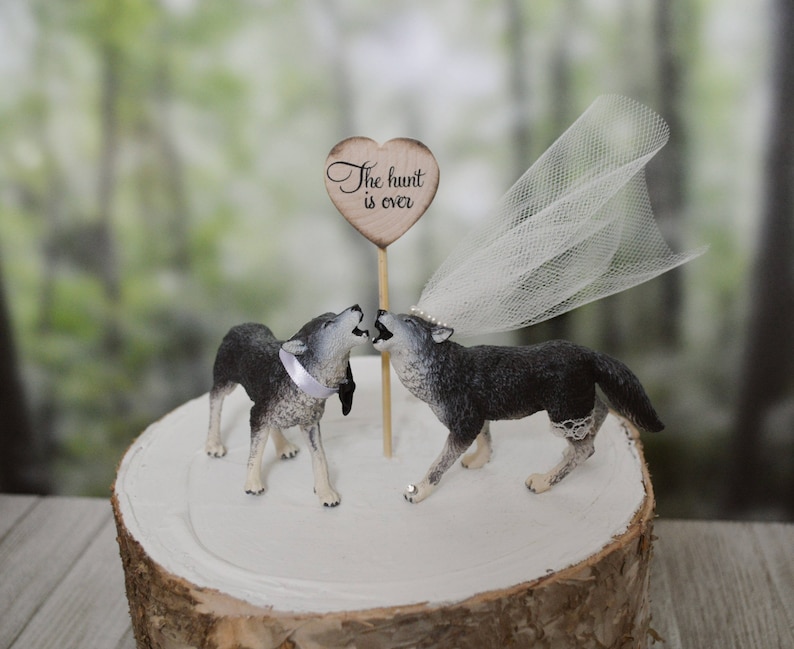 Wolf Wedding Cake Topper Howling Wolf Native American Themed Etsy