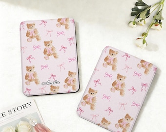 Etui na Kindle z misiami i kokardą, niestandardowa okładka do czytników Paperwhite 12" 7" / 11" 6,8" / 10" 6", Kindle 10" 11. generacji, Kindle 2024 Colorsoft Cover