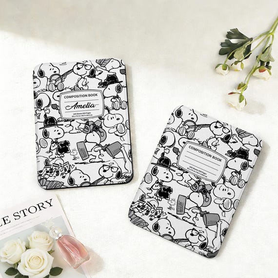 Snoopy Notebook Kindle Case Custom Cover For Paperwhite 12th 7"/11th 6.8"/10th 6", Kindle 10th 11th Gen,Kindle 2024 Colorsoft Cover