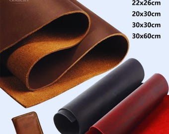Oil Tanned Crazy Horse Leather – 2mm Cowhide Sheet, DIY Craft