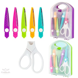 Decorative Craft Scissors Set, 5 Pattern Paper Edger Scissors with Storage Case for Scrapbooking, Card Making & DIY Paper Crafts