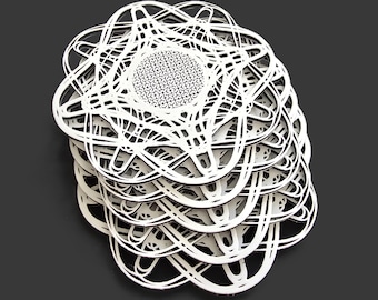 Posavasos de ciencia ficción / Diseño geométrico / Efecto 3D / Posavasos / Cantidad 6 / Tamaño 105 x 105 x 3 mm