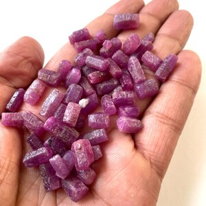 50 PCS-Ruby Sticks-Genuine Rough-AAA-grade From Africa-Uncut Ruby-For-Facet-Healing-Energy-Protection-House Warming- Jewlry making-Gift