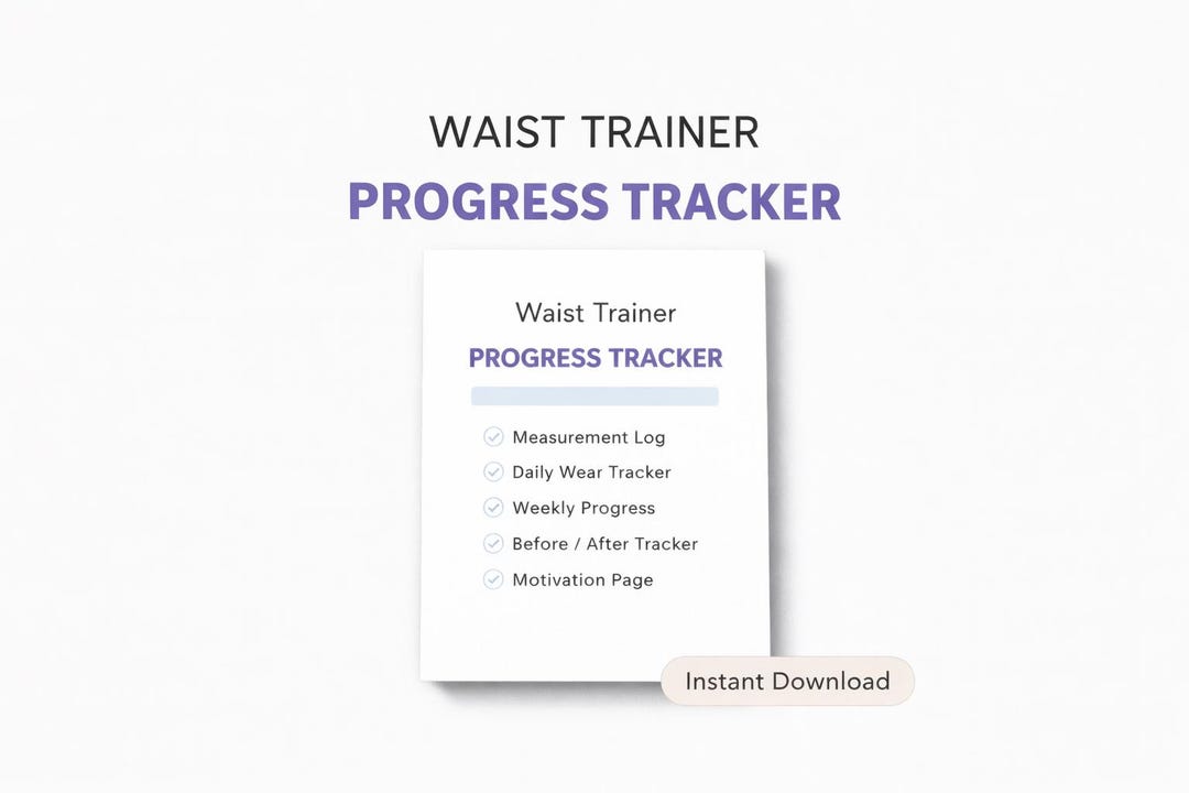 Waist Trainer Progress Tracker Printable | Measurement Log & Daily Wear ...