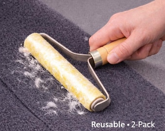 Pet Hair Remover Lint Roller 2-Pack – Reusable Sticky Roller for Clothes, Couch, Furniture & Car