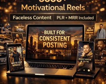 5000+ Viral Motivational Reels Bundle Faceless TikTok Instagram Shorts Best Content Pack Ready To Post PLR MRR Commercial Use