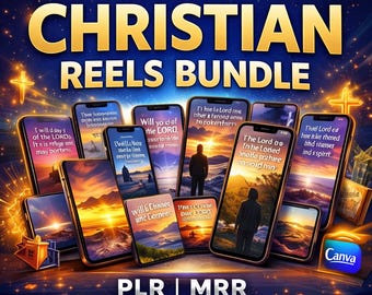 2950+ Christian Reels Bundle Bible Verse Videos Faith Content Pack for Instagram TikTok Shorts Church Social Media Canva Templates PLR MRR