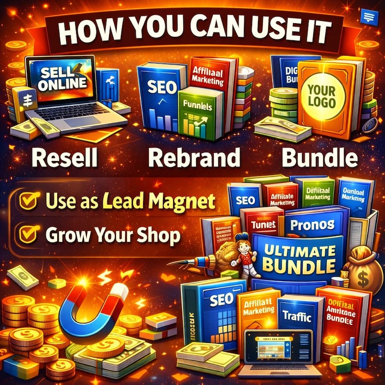 100+ Marketing eBooks PLR MRR Digital Products Bundle Ready to Resell Passive Income Starter Pack Online Business Kit image 3