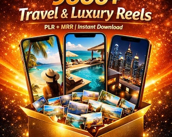 9000+ Travel Reels Bundle PLR MRR | Luxury Faceless Content