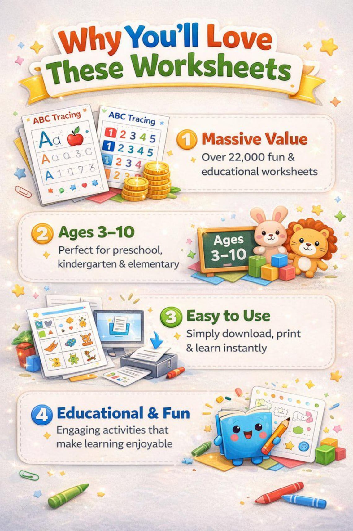 22,000+ Kids Worksheets Learning Vault PLR MRR Preschool to Elementary ...