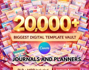 20000+ Canva Templates Bundle Mega Digital Products Vault Planner Journal PLR MRR