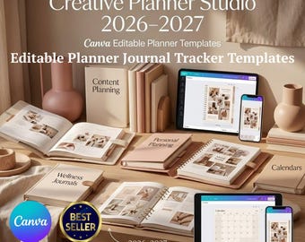 2026 2027 Canva Planner Templates Bundle Editable Printable Daily Content Organizer Best Pack Ready To Use PLR MRR Commercial Use