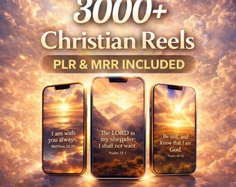 3000+ Christian Faith Reels Bundle | Bible Quotes Motivational Reels | Spiritual Faceless Videos for Social Media | Digital Products PLR MRR