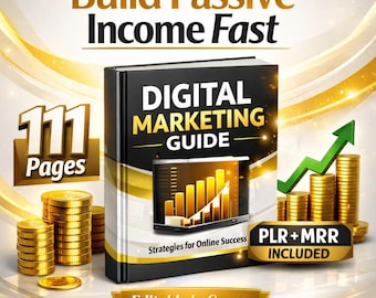 Modello di eBook di marketing digitale di 111 pagine, modificabile con Canva, guida aziendale, pacchetto completo, pronto all'uso, PLR, MRR, diritti di rivendita per uso commerciale.