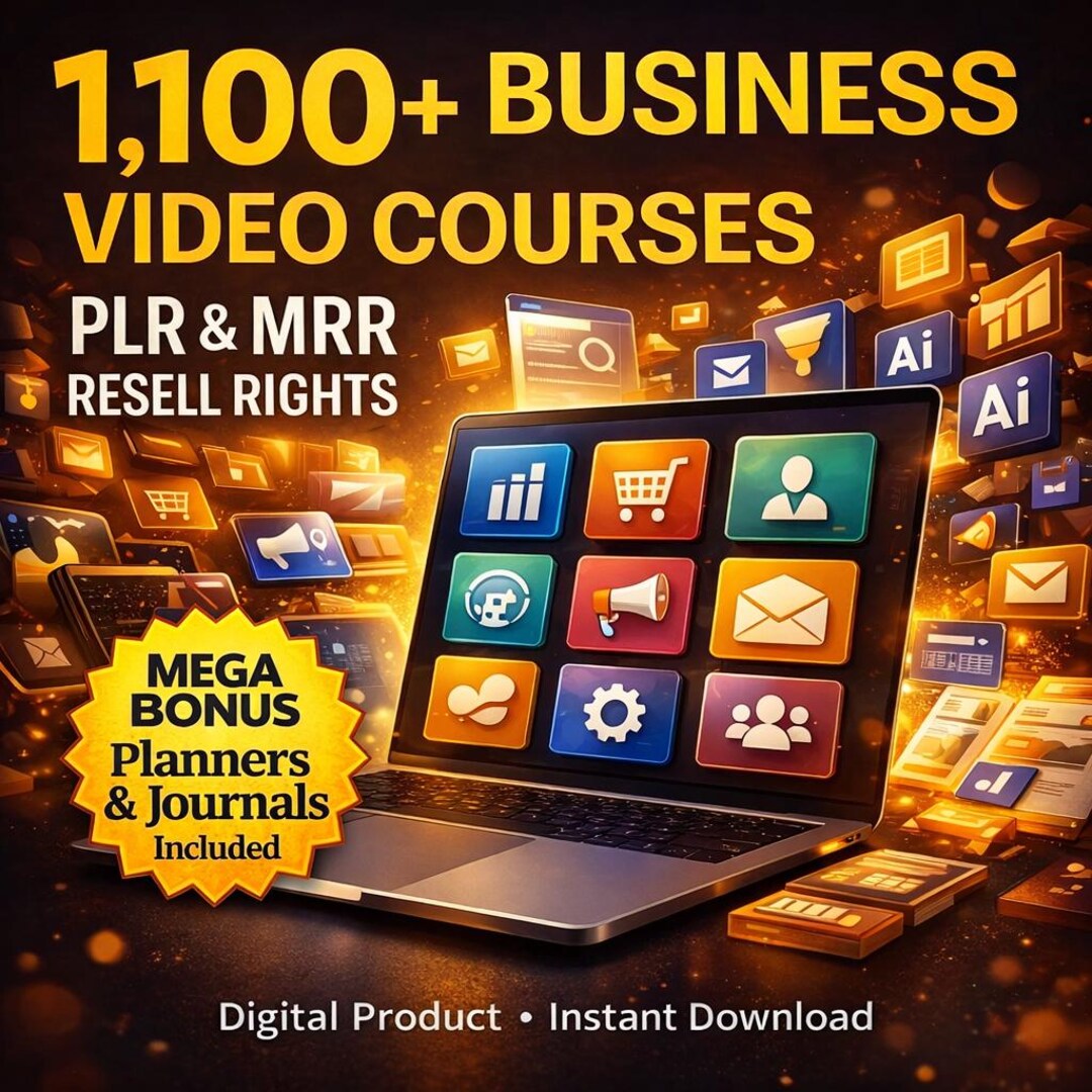 1100 Business Video Courses Bundle PLR MRR, Online Course Library ...