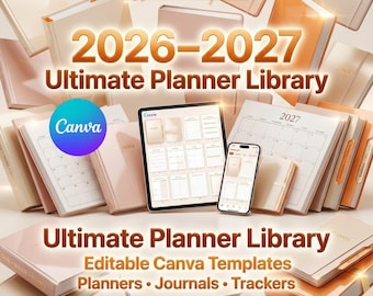 2026 2027 Planner Bundle Canva Templates Editable Printable Digital Organizer Best Pack PLR MRR Commercial Use Resell Rights