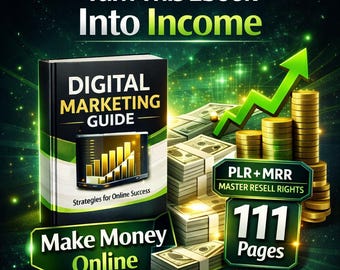 Make Money Online Ebook PLR MRR English | 111 Page Canva Editable Digital Product | Passive Income Resell Rights