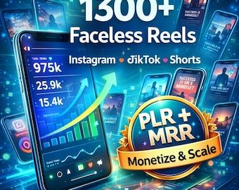 1300+ Viral Motivational Reels Bundle Faceless TikTok Instagram Shorts Best Content Pack Ready To Post PLR MRR Commercial Use