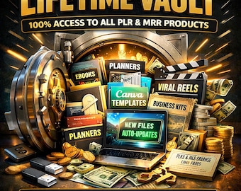 Ultimate PLR MRR Mega Bundle Digital Products Vault Canva Templates Reels eBooks Library