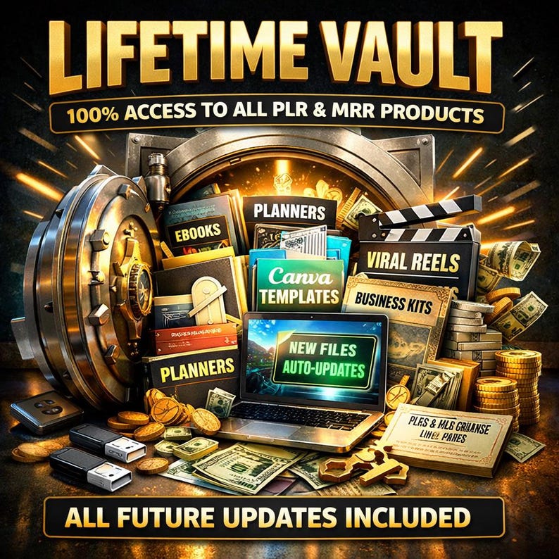 Ultimate PLR MRR Mega Bundle Digital Products Vault Canva Templates ...