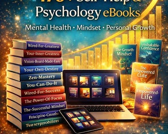 170+ Self Help Psychology eBooks Bundle Mental Health Mindset Library Personal Growth Best Pack Ready To Sell PLR MRR Commercial Use