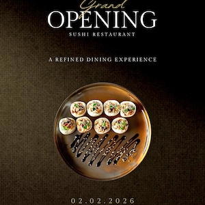 Canva-mall för lyxrestaurangflyer | Invigning av finrestaurang