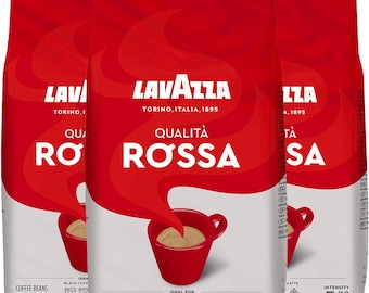 Lavazza Coffee Qualita Rossa, Pack of 3, 3 x 1000 g