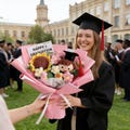 Class of 2026 Graduation Bouquet, Custom Crochet Sunflower & Grad Doll Floral Arrangement, Forever Flowers Gift for College High School