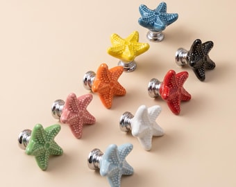 Starfish Cabinet Knob, Coastal Drawer Pull, Ocean Inspired Dresser Knob, Kitchen Cabinet Hardware, Nautical Furniture Knob, Beach Home Decor