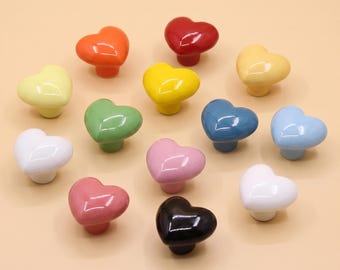 Heart Cabinet Knob, Cute Drawer Pull, Heart Shaped Dresser Knob, Kitchen Cabinet Hardware, Wardrobe Cupboard Knob, Nursery Furniture Handle