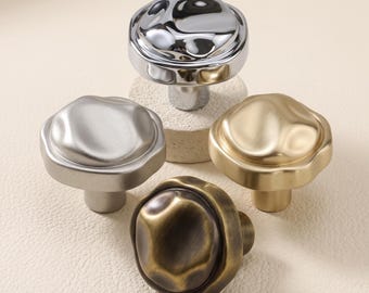 Organic Cabinet Knobs, Sculpted Drawer Knobs, Modern Dresser Knob, Decorative Kitchen Cabinet Hardware, Wavy Cupboard Knobs, Furniture