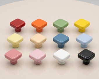 Square Cabinet Knob, Modern Drawer Pull, Minimalist Dresser Knob, Kitchen Cabinet Hardware, Furniture Handle, Wardrobe Cupboard Knob